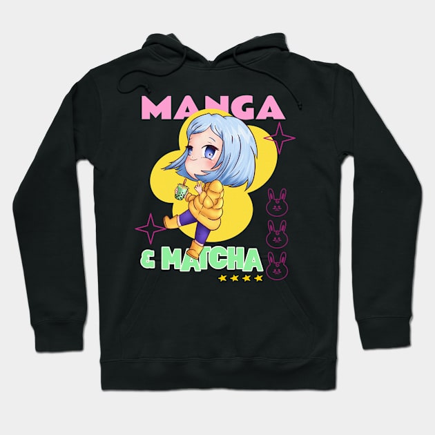 Manga and Matcha Hoodie by TeaTimeTees